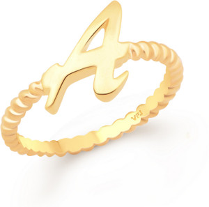 VIGHNAHARTA Stylish Spiral Ring Shank "A" Letter Alloy Gold Plated Ring