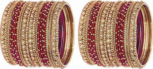 Zulka Get Your Traditions Metal, Fabric Zircon Bangle