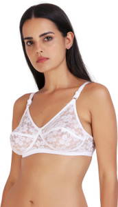 BENCOMM by Nude Lace Net Transparent Bridal Bra Nude Lace Net Transparent Bridal Bra Women Full Coverage Lightly Padded Bra
