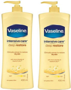 Vaseline Intensive Care Deep Restore Body Lotion 400ml pack of 2