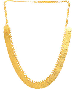 Dzinetrendz Gold coated over Brass short Laxmi Coin Necklace Gold-plated Plated Brass Necklace