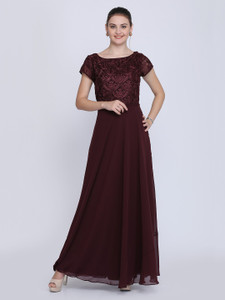 Eavan Women Gown Brown Maxi/Full Length Dress