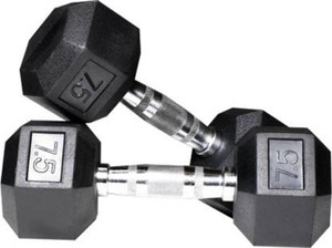 DreamFit Pair Of 7. 5 Kg Rubber Coated Hex Dumbells ( 7.5 KG X 2 = 15 KG TOTAL ) Fixed Weight Dumbbell