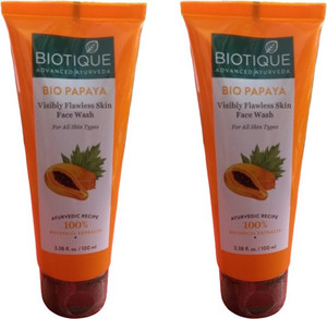 BIOTIQUE BIO PAPAYA Visibly Flawless Skin  (Pack of 2) Face Wash