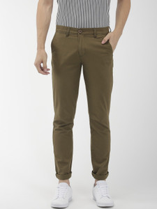 The Indian Garage Co. Slim Fit Men Green Trousers