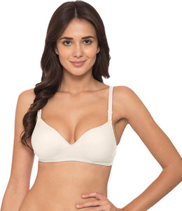 KOMLI by Komli Komli Off White Heavy Padded Full Coverage Wirefree Bra Women T-Shirt Heavily Padded Bra