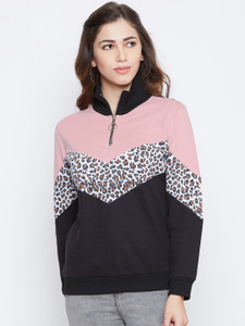 Austin Wood Full Sleeve Color Block Women Sweatshirt