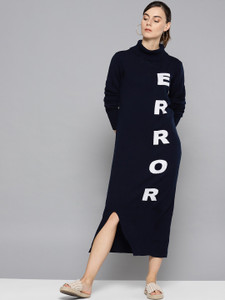 STREET9 Women Sheath Blue Midi/Calf Length Dress