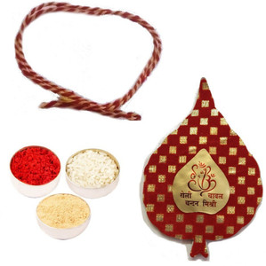 Velour Shoppe Thread BHAI DOOJ COMBO Mauli Thread Chawal Roli Pack Set