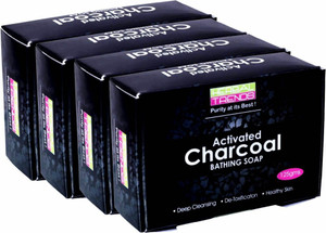 Herbal Trends Activated Charcoal Bathing Soap-125 g- Pack of 4