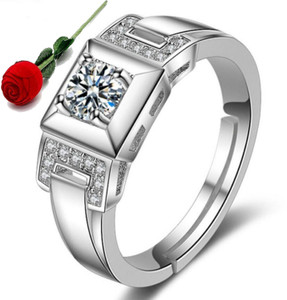 MYKI Limited Edition Sterling Silver Solitaire Adjustable Mens Rings DC- 126 Stainless Steel Cubic Zirconia Silver Plated Ring