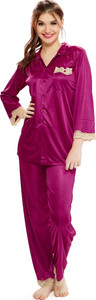 AV2 Women Solid Pink Top & Pyjama Set