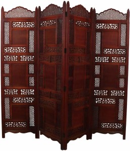 Artesia 4 Panel Wooden MDF Room Partition/Screen Divider Solid Wood Decorative Screen Partition