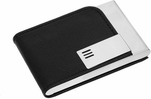 JK Leather Men & Women Black Aluminium Card Holder