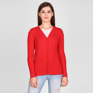 Christy World Women Button Solid Cardigan