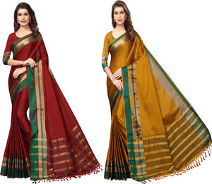 VJ FASHION Woven Banarasi Cotton Silk Saree