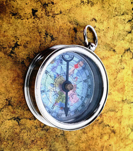Shoptreed Nickel Plated Vintage Compass in Working Condition Compass