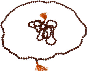 anagha Anagha Pure Rudraksha Panchmukhi Japa Mala 6 mm Self Certified in 108+1 Beads for All Wood Chain