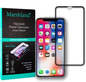 MARSHLAND Tempered Glass Guard for Apple iPhone X Front 5D Black