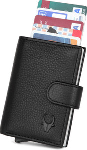 WILDHORN Men Black Genuine Leather Card Holder