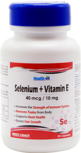 HealthVit Selenium 40 mcg + Vitamin E 10 mg – 60 Capsules