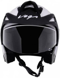 VEGA Crux OF (Open Face) Motorbike Helmet (White) Motorsports Helmet