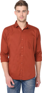 STUDIO NEXX Men Solid Casual Maroon Shirt