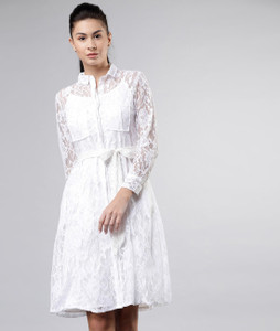 Tokyo Talkies Women Shirt White Dress