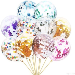 Bash N Splash Solid Multicolored Confetti Balloon Pack Of 10 Balloon