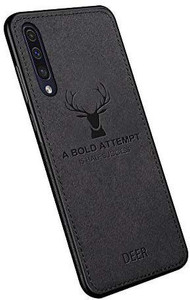 MOBILOVE Back Cover for Samsung Galaxy A50, A50s, A30s | Deer Pattern Cloth Texture Leather Finish Soft Fabric Hybrid Case