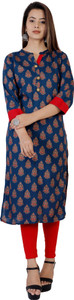 ANTARMANA Women Printed, Floral Print A-line Kurta