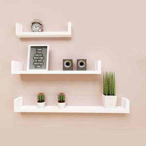 ArtfulCrafts Rack shelves Wooden Wall Shelf (Number of Shelves - 3, White) Wooden Wall Shelf