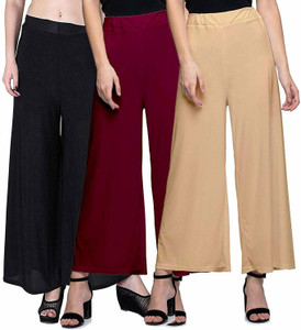 Swastik Stuffs Relaxed Women Maroon, Black, Beige Trousers