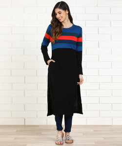 Anmi Striped Women Straight Kurta