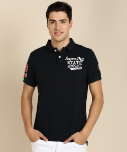Superdry Solid Men Polo Neck Black T-Shirt Buy Superdry Solid Men Polo  Neck Black T-Shirt Online at Best Prices in India