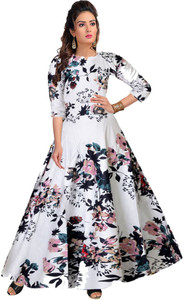 Khushi Print Women Gown Multicolor Maxi/Full Length Dress