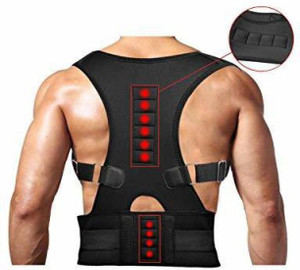 DEAGAN Real Doctors Plus Posture Support Belt Back & Abdomen Support (Black) Posture Corrector