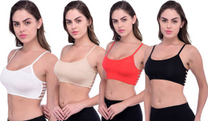 CHILEELIFE byChileeLife 6 Back Straps JustHere महिलाओं के लिए टी-शर्ट हल्का पैडेड ब्रा