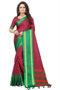 Hensi sarees shop Color Block, Temple Border, Striped, Woven, Embellished, Solid/Plain, Checkered Chettinadu Jacquard, Art Silk Saree