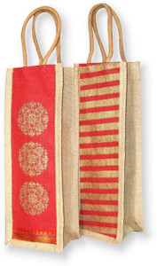 A&A Jute Eco-Friendly Water Bottle Wine Bottle Carry Bag