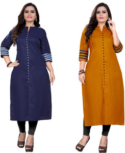 amar tex Women Solid Frontslit Kurta