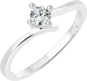 VIGHNAHARTA Youth Solitaire Alloy Cubic Zirconia Gold Plated Ring
