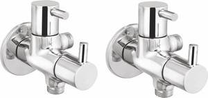 Prestige Angle Cock 2 Way Pack Of 2 Brass Pillar Tap With Wall Flange Angle cock Angle Cock Faucet