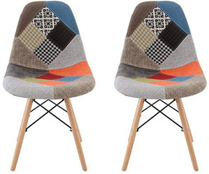 Urbancart Set Of 2 Stylish & Modern Furniture Patches Chair with Cushion for Cafeteria Seating/Dining Metal Living Room Chair