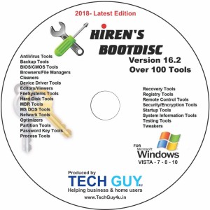 TechGuy4u Hirens Boot DVD Tool to Fix & Repair All PC Problems 2018- Latest Edition