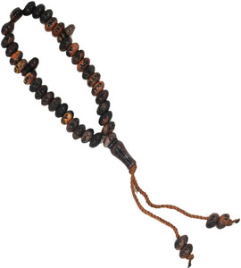 faynci Tasbih Stone Islamic Muslims 8 mm 33 Beads Allah Prayer Mala (Brown Shade) Gifting for Eid Ramadan Stone Necklace