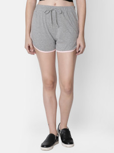 Rute Self Design Women Grey Dolphin Shorts