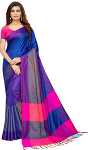 HITESH ENTERPRISE Checkered Bollywood Cotton Silk Saree