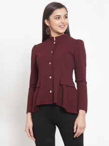 KASSUALLY Full Sleeve Solid Women Jacket
