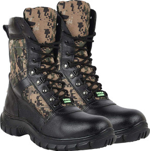 Para Commando Genuine Leather Cobra Army Print Long Military Boots Boots For Men